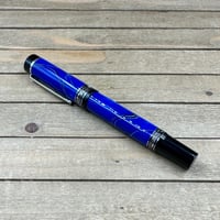 Image 1 of Handmade Cobalt Blue Mesh Rollerball Pen, Ultralight 