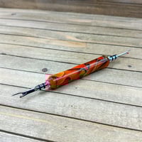 Image 10 of Handcrafted Double Ended Seam Ripper Bright Orange and Black Resin