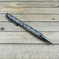Image 3 of Handmade Real Rattlesnake Snakeskin Pen, Gunpolish Finish, Slimline