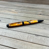 Image 10 of Handcrafted Acrylic Ballpoint Pen Amber, Orange, and Black Twist Pen