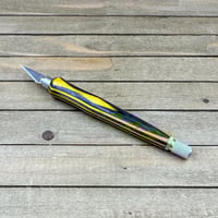 Image 2 of Handmade Black and Yellow Wood Hobby Knife