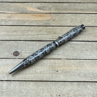 Image 4 of Handmade Real Rattlesnake Snakeskin Pen, Gunpolish Finish, Slimline