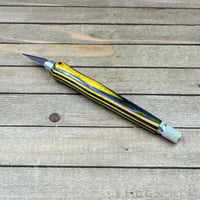 Image 3 of Handmade Black and Yellow Wood Hobby Knife