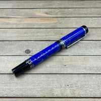 Image 4 of Handmade Cobalt Blue Mesh Rollerball Pen, Ultralight 