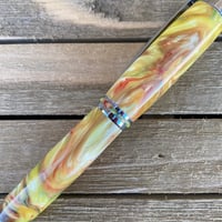 Image 2 of Handcrafted Alumilite Acrylic Rollerball Pen in Sun Dance Swirl Resin