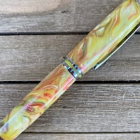 Image 3 of Handcrafted Alumilite Acrylic Rollerball Pen in Sun Dance Swirl Resin