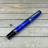 Image 5 of Handmade Cobalt Blue Mesh Rollerball Pen, Ultralight 