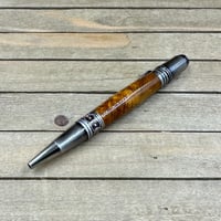 Image 2 of Handcrafted Chittum Burl Wood Twist Pen in Antique Pewter
