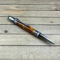 Image 3 of Handcrafted Chittum Burl Wood Twist Pen in Antique Pewter