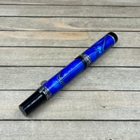 Image 6 of Handmade Cobalt Blue Mesh Rollerball Pen, Ultralight 