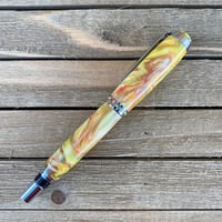 Image 5 of Handcrafted Alumilite Acrylic Rollerball Pen in Sun Dance Swirl Resin