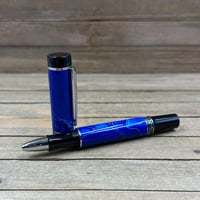 Image 9 of Handmade Cobalt Blue Mesh Rollerball Pen, Ultralight 