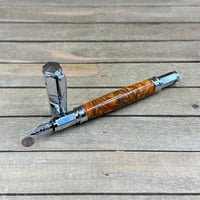Image 2 of Handcrafted Orange Resin Pinecone Fountain Pen with Chrome Magnetic Cap