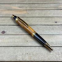 Image 1 of Handmade Texas Mountain Laurel Ballpoint Pen with Gold Titanium Accents