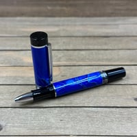 Image 10 of Handmade Cobalt Blue Mesh Rollerball Pen, Ultralight 