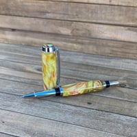 Image 9 of Handcrafted Alumilite Acrylic Rollerball Pen in Sun Dance Swirl Resin