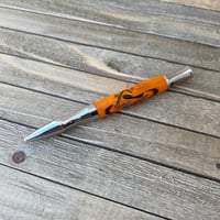 Image 1 of Orange Blaze Motorcycle Pen with Laser Inlay Chopper Motorcycle