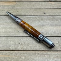 Image 8 of Handcrafted Chittum Burl Wood Twist Pen in Antique Pewter