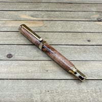 Image 2 of Handmade Gold Rhinehart Style Mesquite Rollerball Pen