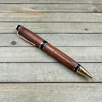 Image 1 of Screwbean Mesquite Wood Ballpoint Pen with Gold Hardware