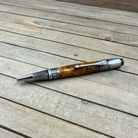 Image 9 of Handcrafted Chittum Burl Wood Twist Pen in Antique Pewter