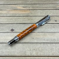 Image 5 of Handcrafted Orange Resin Pinecone Fountain Pen with Chrome Magnetic Cap