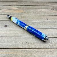 Image 5 of Handmade Sedona Style Rollerball Pen in Blue, White, and Yellow Resin