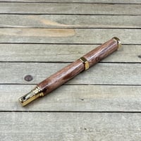 Image 4 of Handmade Gold Rhinehart Style Mesquite Rollerball Pen