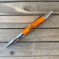 Image 4 of Orange Blaze Motorcycle Pen with Laser Inlay Chopper Motorcycle