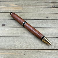 Image 3 of Screwbean Mesquite Wood Ballpoint Pen with Gold Hardware