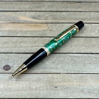 Image 4 of Green Circuit Board Pen Handmade Sierra Style in Black Chrome and Gold 