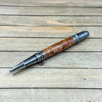 Image 4 of Handcrafted Cherry Burl Wood Pen: Antique Pewter Twist Ballpoint