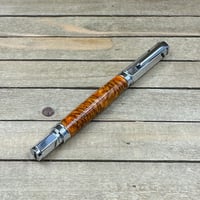 Image 6 of Handcrafted Orange Resin Pinecone Fountain Pen with Chrome Magnetic Cap