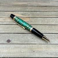 Image 5 of Green Circuit Board Pen Handmade Sierra Style in Black Chrome and Gold 