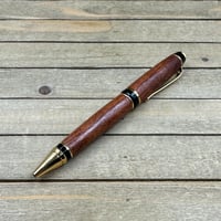 Image 4 of Screwbean Mesquite Wood Ballpoint Pen with Gold Hardware