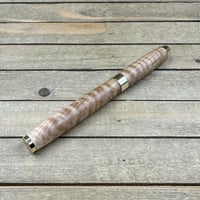 Image 5 of Handcrafted Curly Maple Rollerball Pen with Gold Accents