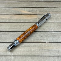 Image 7 of Handcrafted Orange Resin Pinecone Fountain Pen with Chrome Magnetic Cap