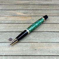 Image 6 of Green Circuit Board Pen Handmade Sierra Style in Black Chrome and Gold 