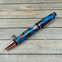 Image 4 of Custom Poured Turquoise & Copper Resin Cigar Pen 