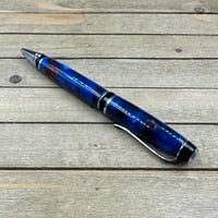Image 7 of Handcrafted Red and Blue Resin Cigar Style Ballpoint Pen