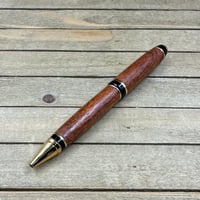 Image 5 of Screwbean Mesquite Wood Ballpoint Pen with Gold Hardware