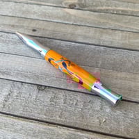 Image 7 of Orange Blaze Motorcycle Pen with Laser Inlay Chopper Motorcycle
