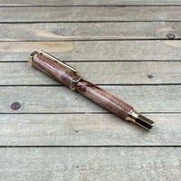 Image 7 of Handmade Gold Rhinehart Style Mesquite Rollerball Pen