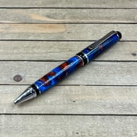 Image 8 of Handcrafted Red and Blue Resin Cigar Style Ballpoint Pen