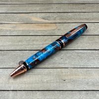Image 5 of Custom Poured Turquoise & Copper Resin Cigar Pen 