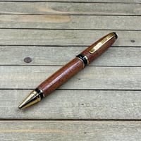 Image 6 of Screwbean Mesquite Wood Ballpoint Pen with Gold Hardware