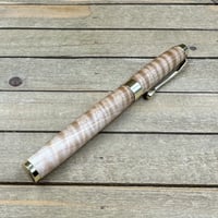 Image 7 of Handcrafted Curly Maple Rollerball Pen with Gold Accents