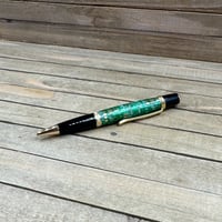 Image 8 of Green Circuit Board Pen Handmade Sierra Style in Black Chrome and Gold 