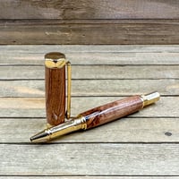 Image 8 of Handmade Gold Rhinehart Style Mesquite Rollerball Pen