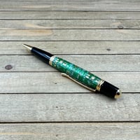 Image 9 of Green Circuit Board Pen Handmade Sierra Style in Black Chrome and Gold 